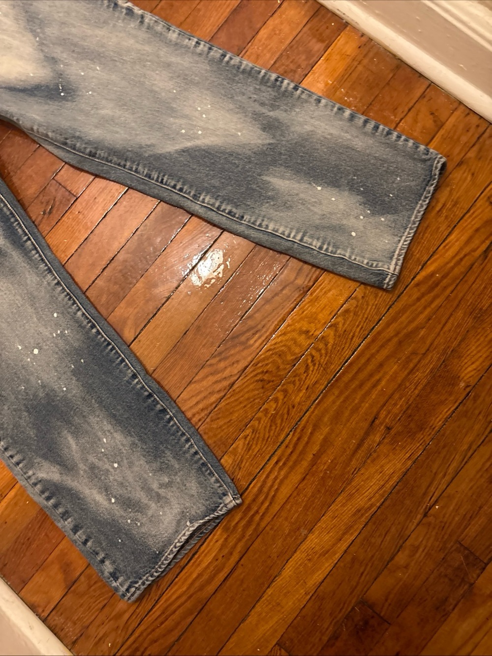 Men's Levi’s 541 Washed Blue Paint-Splatter Jeans size 40/32 - Picture 2 of 10